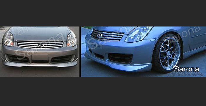 Custom Infiniti G35 4dr Front Bumper  Sedan Front Lip/Splitter (2005 - 2006) - $289.00 (Manufacturer Sarona, Part #IF-003-FA)